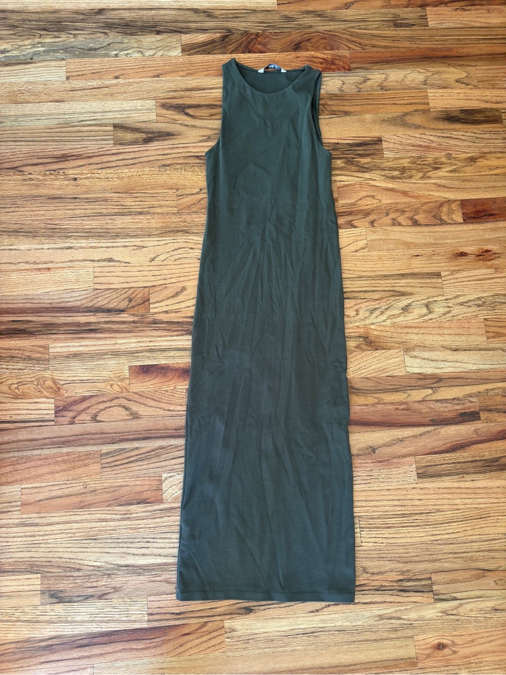 Mango Olive Green Sleeveless Maxi Dress